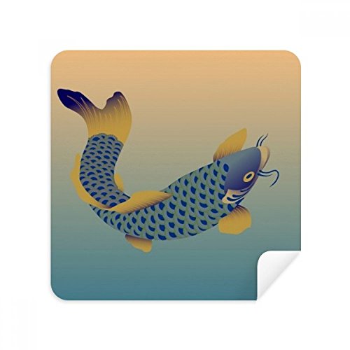 Chiffon bleu poisson pour lunettes et écran DIYthinker | Lot de 2 essuie-tout en daim
