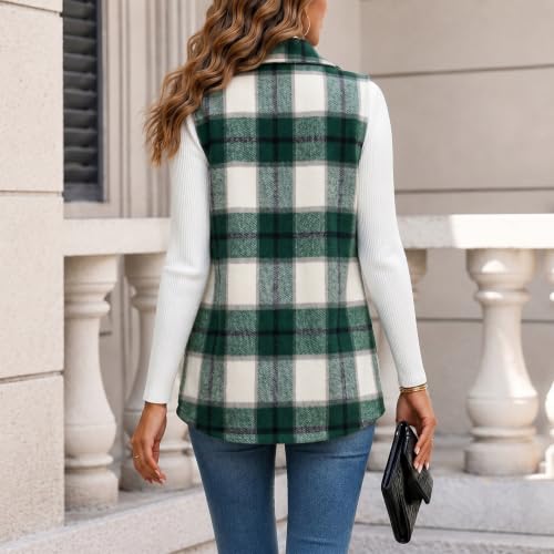 Toumov Plaid Vest for Women Flannel Jackets Sleeveless Shacket Shirt Jacket - image 6