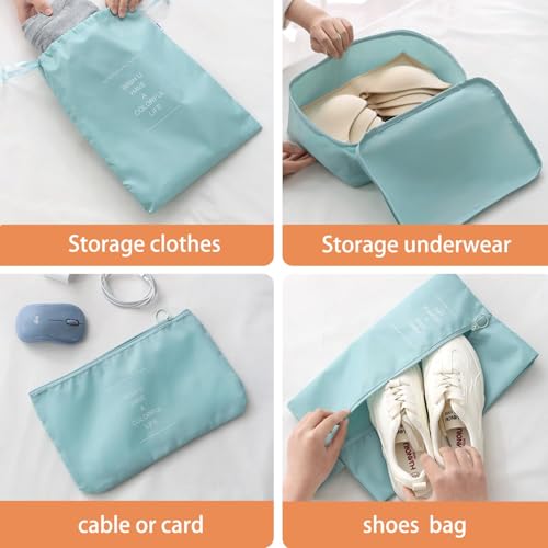 Image of Porslin Suitcase Organizer for Travelling 8-Piece Travel Bag Organiser and Travel Packing Organizers Set with Clothes Organizer Cubes, Toiletry & Shoe Bag, Laundry Pouch, Accessories Bag