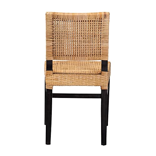 Baxton Studio Lesia Dining Chair, Espresso Brown/Natural Brown #TOP5