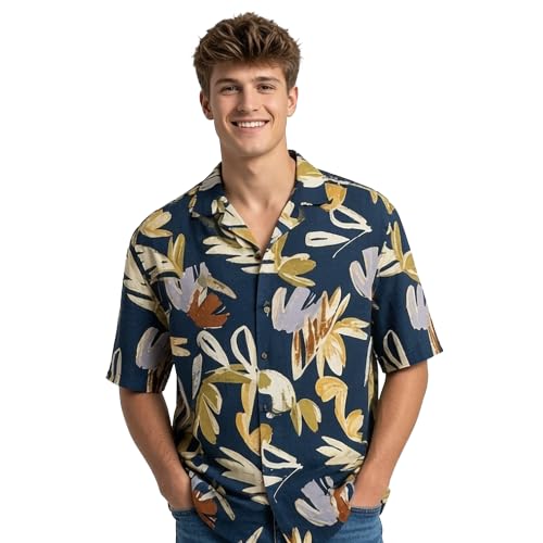 Image of LSD Men's HawaiianCasual Tropical Floral Print Button Down Shirt