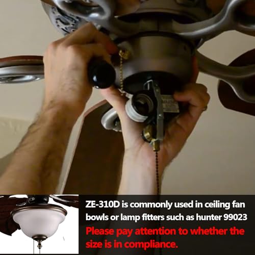 Image of Ceiling Fan 2 Light Socket Switch Zing Ear ZE-310D ZE-109M Socket Pull Chain Switch Ceiling Fan Lamp Light, Lamp Holder E95014