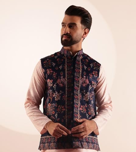 Image of SOJANYA (Since 1958 Men's Velvet Nehru Jacket With Paisley Print