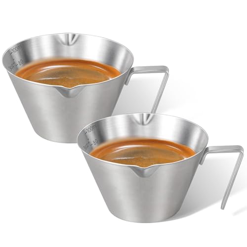 carrottimes Espresso Messbecher mit Griff 100ml, 304 Edelstahl...