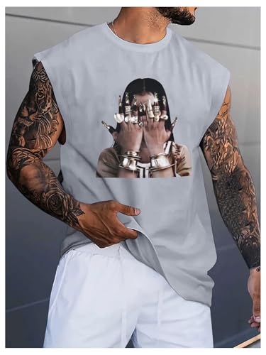 Image of RoseSeek Summer Retro Graphic Tank Top Hippop Streetwear Y2K Tees