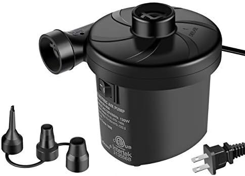 Electric Air Pump, Sailnovo Portable Quick-Fill Air Mattress Pump Couch, Blow up Pool Raft Bed Boat Toy, Inflator Deflator with 3 Nozzles, 110-120 Volt,130W