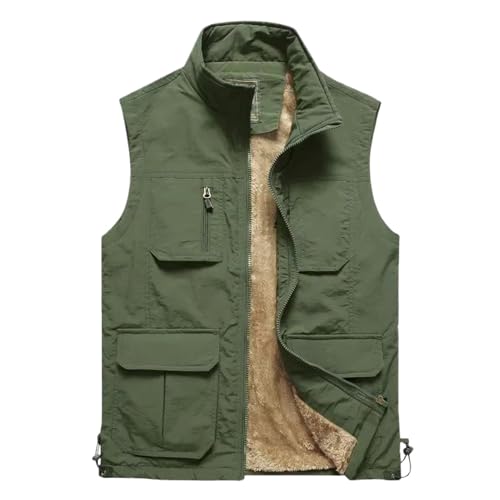 Chaleco de primavera para hombre con cuello de pie y bolsillos multiples