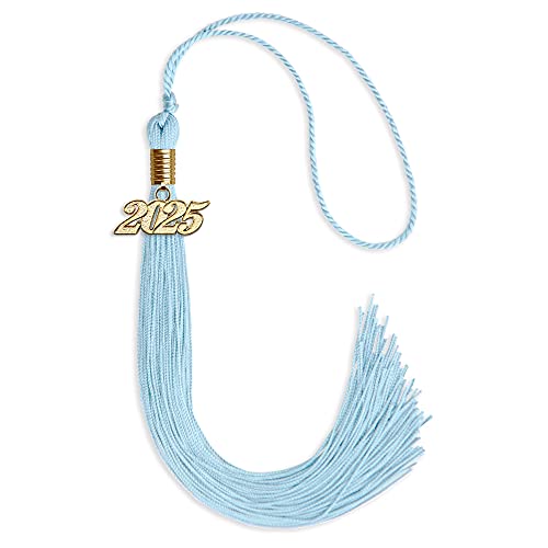 Endea Graduation Single Color Tassel with Gold Date Drop (Light Blue, 2025)
