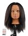Kalyx African Mannequin Head Real Hair for Cosmetology Manikin Maniquins Hairdresser Practice Training Head Doll Head and Table Clamp Stand(B12)