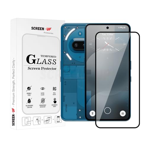 Image of ScreenUp Tempered Glass For Nothing Phone 3a 5G / 3a Pro 5G - Ultra Clear, 9H Scratch Resistant, Full Coverage, Easy Install Screen Protector