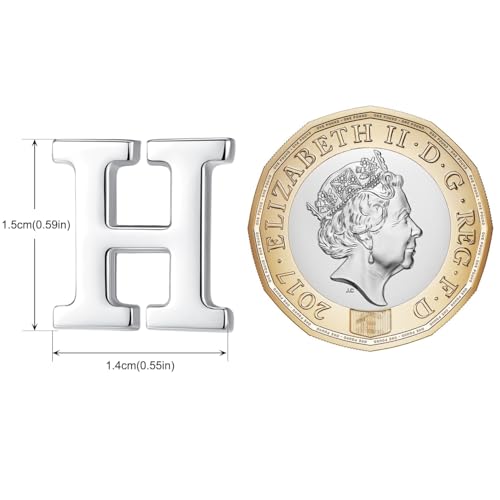 Image of HONEY BEAR Initial Alphabet Letter Lapel Pins Collar Badge Brooches for Mens /Womens Shirt Dress Decoration Silver