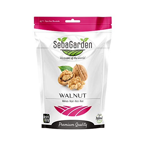 Walnusskerne-Seba Garden Chilenische Walnuss, 1 kg - 35 Unzen, natürlich glutenfrei, ohne Konservierungsstoffe, ohne GVO, in wiederverschließbarem Beutel