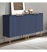 SICOTAS 57" Modern Sideboard Buffet Cabinet - Elegant Storage Credenza with 4 Doors & Adjustable ...