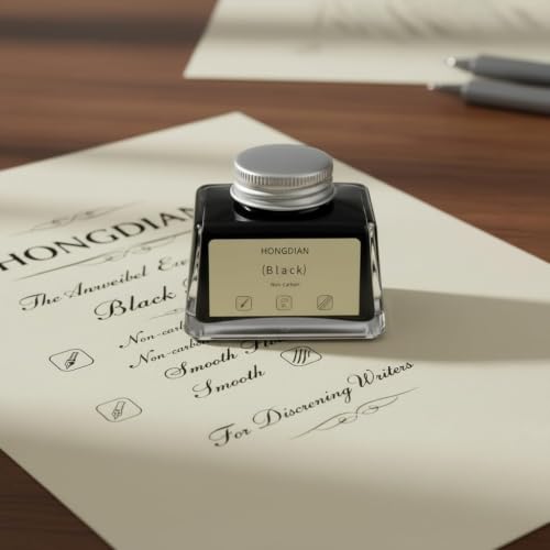 Image of HONGDIAN, Ink Bottle - Non Carbon | Black | 60ml Premium Writing Ink.