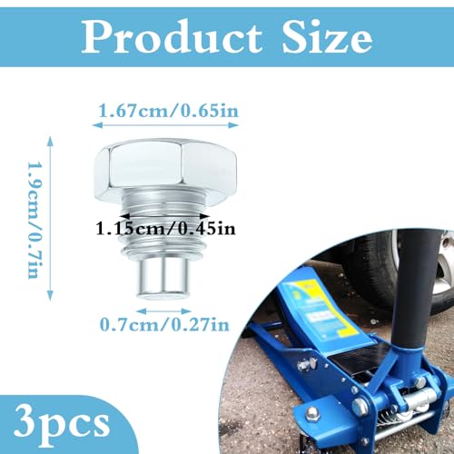 Image of 3Pcs Horizontal Floor Jack Parts Pressure Rod Fixed Screw for Hydraulic Top Handle, Stainless Steel Jack Rod Extension Screws Accessories for Car Floor Jacks