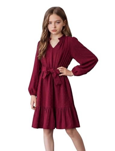 PATPAT Kleider für Mädchen in Prinzessin-Stil - Langarm Mädchenkleider...