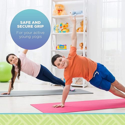 Image of Furnishing Yoga Mat with Anti Skid Yoga mat for Gym Workout and Flooring Exercise Long Size Yoga Mat for Men and Women, Boys and Girls 4mm (Pink, 4 mm)