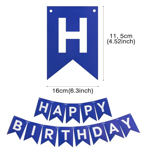 Image of 24Pcs Blue Happy Birthday Party Decorations for Boys Men Party Supplies