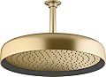 KOHLER 26292-2MB Statement Round 14" Single-Function Rainhead, One-Spray Rain Shower Head, Rainfall Shower Head, 2.5 GPM, Vibrant Brushed Moderne Brass