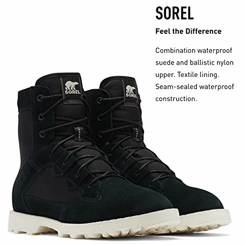 Sorel Men's Caribou Otm Wp Boot — Black, Chalk — Waterproof Leather Rain Boots — Size 11.5 #TOP2
