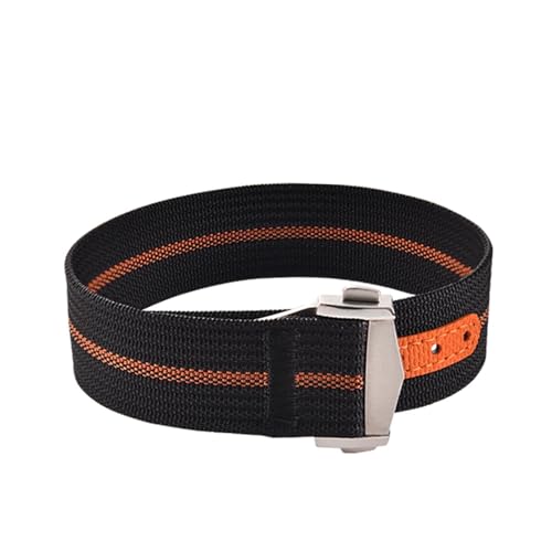 LoXiCXgbv 18-20-22mm IK XV[Y XEHb` [XEHb` X|[c h tH[fBOobNXgbvΉ(Black Orange,18MM_GOLD BUCKLE)
