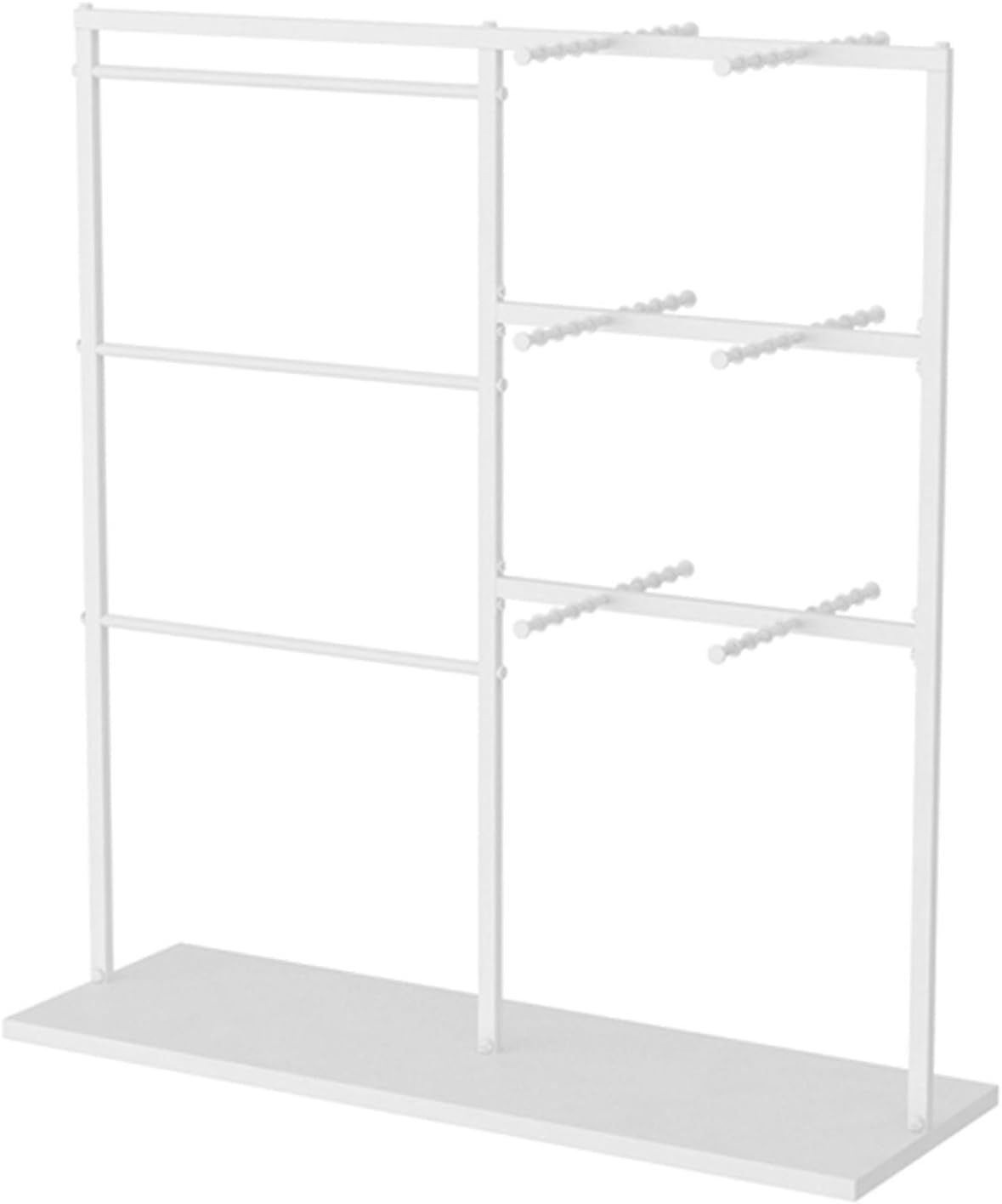 LRZPTDYU Adjustable Wall-Mounted Clothing Rack Boutique Retail Display Stand Independent Store Organizer Stylish White Design (120x40x130CM)