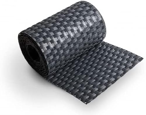 Striscia Frangivista Recinzione Giardino Rattan Pvc Balcone Terrazzo 19x204 cm (Antracite (Grigio scuro))