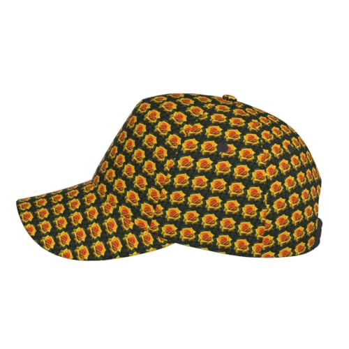 Tamiger Casquette de baseball tendance unisexe réglable et respirante et légère avec motif rose jaune – vue 5