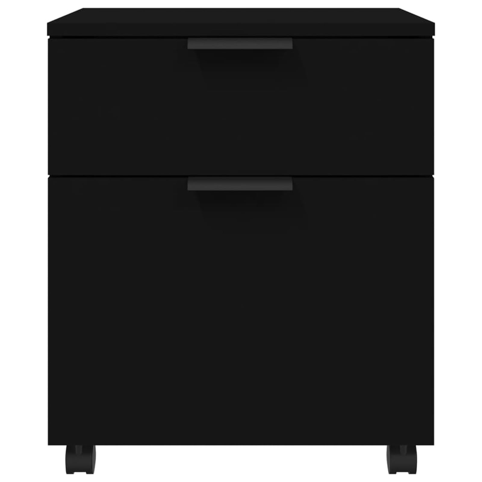 Homgoday Archivador con Ruedas Madera contrachapada Negro 45x38x54 cm