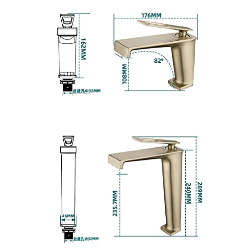 Robinet de mélangeur de lavabo noir chaud et froid pour cuisine moderne - 6