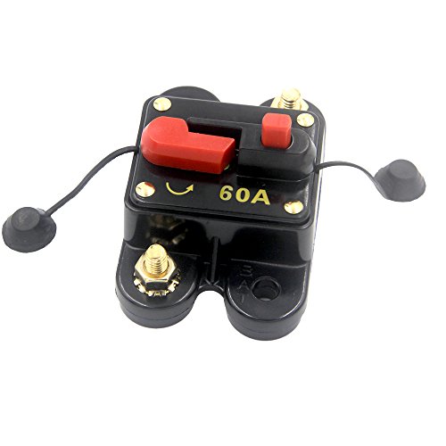 RKURCK Circuit Breaker 60A 80A 100A 150A 200A 250A Car Audio Fuse Holder for Trolling Motor Auto Marine Boat ATV RV Stereo Audio Inverter System Protection 60 Amp