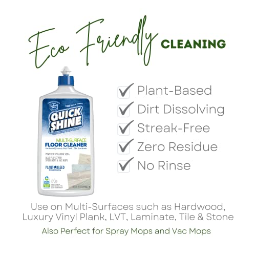 Quick Shine Spray Mop Kit With 3 Reusable Mop Pads & 1 Safer Choice Multi-Surface Floor Cleaner 16Oz | Quick & Easy Cleaning | No Batteries Required | Refillable Cleaning Cartridge #TOP7