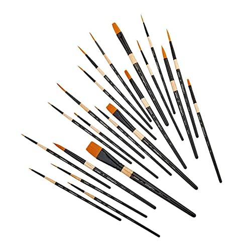 Kingart 200-21 All Media Brush Set, Set Of 21 Synthetic Hair Flat & Round Brushes thumb #3