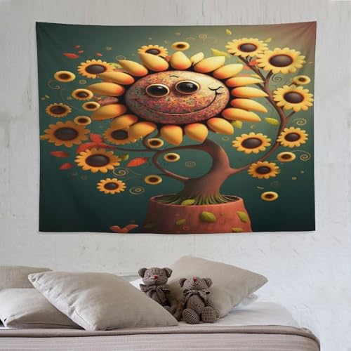 Tapisserie tournesol grand format et tenture murale de chambre