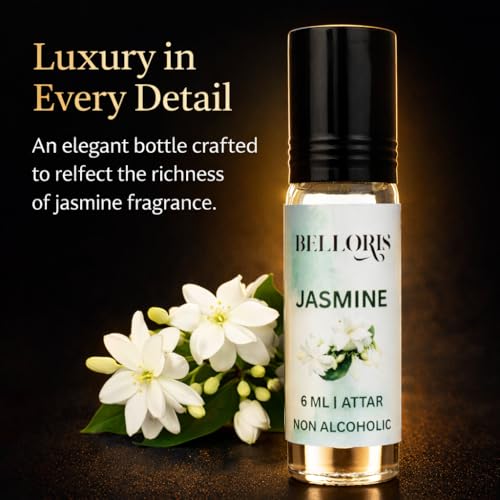 Image of Jasmine Attar 6ml | Long Lasting Floral Attar Perfume Oil | Non Alcoholic Jasmine Ittar | Premium Roll-On Fragrance for Men & Women Eid, Ramadan Gifts, Non Alcoholic & Vegan Fragrances