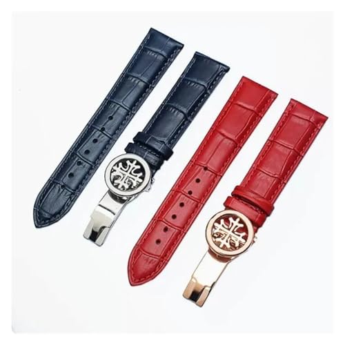Bracelet montre cuir bleu 21mm pour complications horlogères