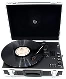 GPO Flight Record Player Case 3-Speed Bluetooth Vinyl Turntable - Built-In Speak...