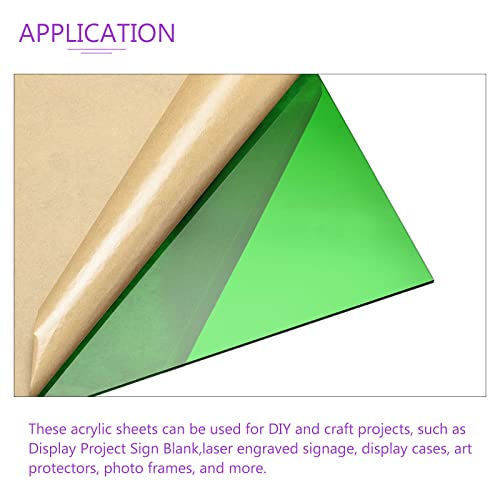 Image of DMiotech 2pcs 12 inch x 12 inch 3mm Thick Plastic Acrylic Sheet PMMA Acrylic Board for Craft DIY Display Project Sign Blank Dark Green Clear