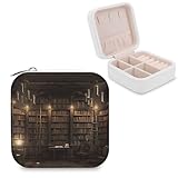 VstaDank Caja de joyería de biblioteca misteriosa, hermosa caja de anillos portátil, bonita caja de joyería de gran capacidad, organizador de joyas para madres, regalos para aretes, anillos, pulseras