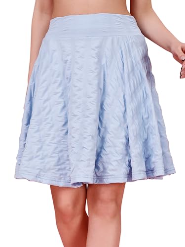Image of Mehrang Spandex Women's Classic Stretchy All Time Trendy Skater Skirt with Attached Inner Shorts and Flared Inskirt