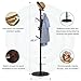 Vlush Sturdy Wooden Coat Rack Stand, Entryway Hall Tree Coat Tree with Solid Round Base for Hat,Clothes,Purse,Scarves,Handbags,Umbrella-(8 Hooks,Dark Brown)