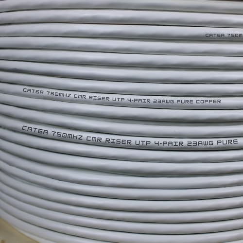 Cable Ethernet Cat6A Riser Bulk 1000ft 23AWG UTP Negro miniatura 3