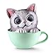 Cat Figurines | Solar LED Outdoor Garden Decorations | Cat Statue Decor | Cat Stuff for Cat Lovers | Light Up Decorative Statue Accents Yard, Patio, Lawn, Deck (Gray, 1 Pack)