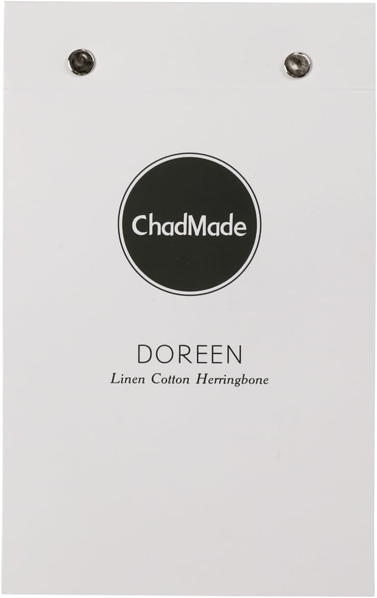 ChadMade Doreen Collection Fabric Sample Booklet, Herringbone Stripe, 4inch(W) x 6inch(L), 6 Colors Included