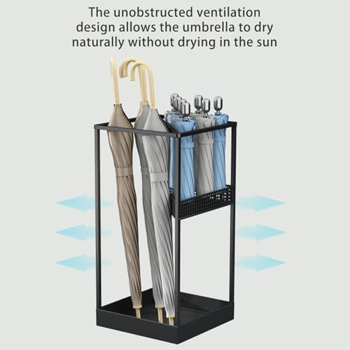 Large Capacity Metal Umbrella Stand Modern Design for Home & Office Indoor Use Square Commercial Umbrella Holder Stylish and Umbrella