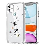 NITITOP Compatible for iPhone 11 Case Clear Cute with Astronaut Outer Space Planet Star Creative Pat