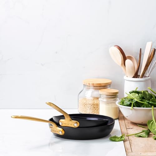 GreenPan Craft 8” and 11” 2 Piece Frying Pan Skillet Set, Healthy Ceramic Nonstick, Non-Toxic PFAS-Free, Dishwasher Safe, Oven Safe, Black - Thumbnail 2