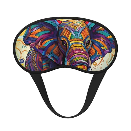サイドスリーパー用カラフルエレファントスリープマスク、レディースメンズブラックアウトアイマスク、ゼロプレッシャースリーピングマスクソフト通気性アイカバー快適な目隠しアイシェード 夜の睡眠用