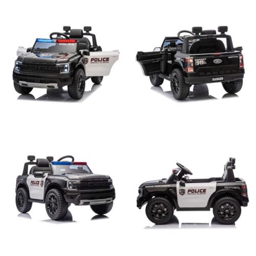 Chipolino Kinder Elektroauto Ford Police Bluetooth, Fernbedienung, Gurt, MP3, Farben:schwarz – Bild 6