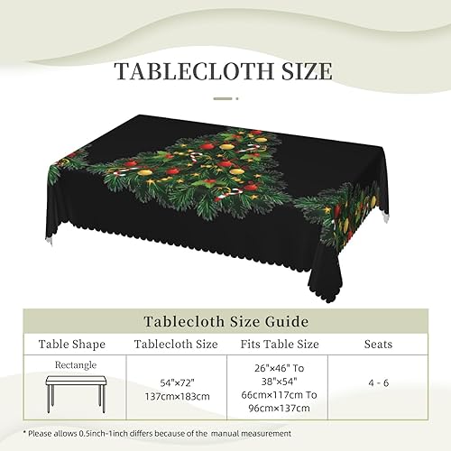 Nappe de Noël polyester lavable 137x183 dentelle rectangulaire infroissable - 7